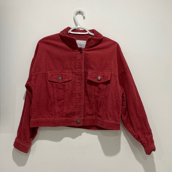 Red Corduroy Cropped Jacket - Picture 1 of 1